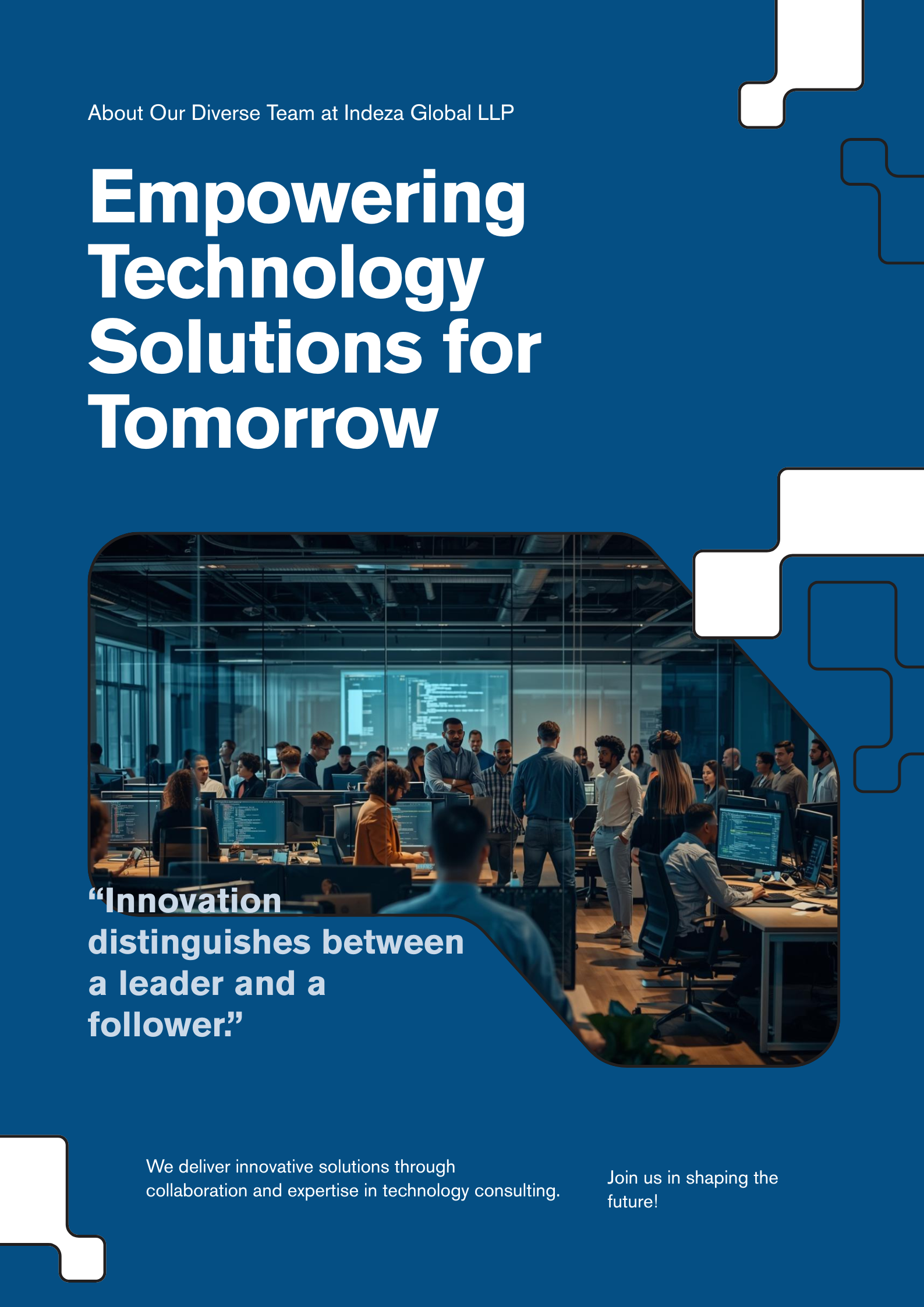 Indeza Global LLP team collaborating in the office